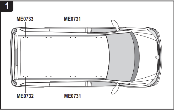 MERCEDES Vito 2004 on 2x Roof bars All Variants VG264-2