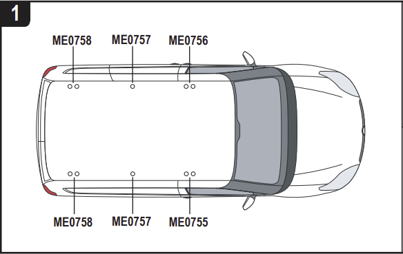 OPEL Combo 2012 - 2018 3x Roof bars (L1) & (L2) (H1) VG284-3