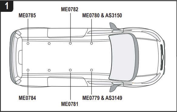 FORD Connect 2014 - 2024 3x Roof bars (L1) VG309-3SWB