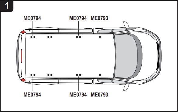 RENAULT Trafic 2014 on 3x Roof bars (Incl. wind deflector) (H1) VG315-3