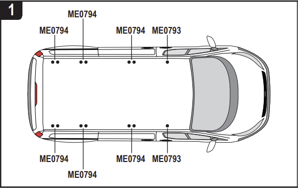 OPEL Vivaro 2014 - 2019 4x Roof bars (Incl. wind deflector) (H1) VG315-4