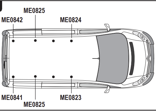 CITROEN Dispatch 2016 on 3x Roof bars Model 'XS' (L1,H1) VG334-3
