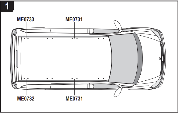 MERCEDES Vito 2004 - 2015 2x Roof bars All Variants VG264-2