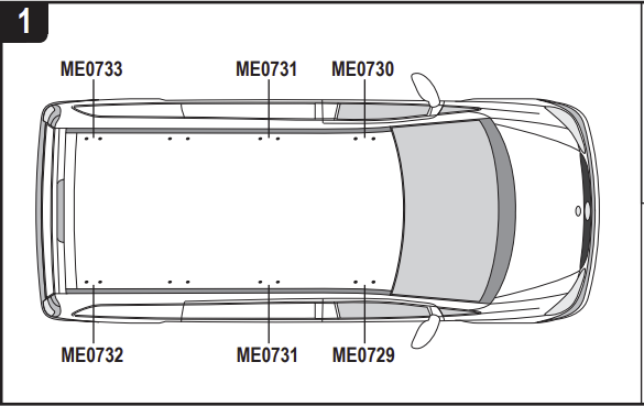 MERCEDES Vito 2004 - 2015 3x Roof bars All Variants VG264-3