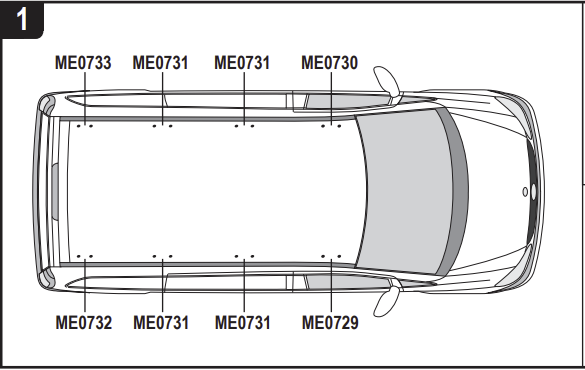 MERCEDES Vito 2004 on 4x Roof bars All Variants VG264-4