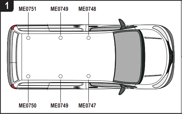 NISSAN NV200 2010  on  3x Roof bars All Variants VG282-3