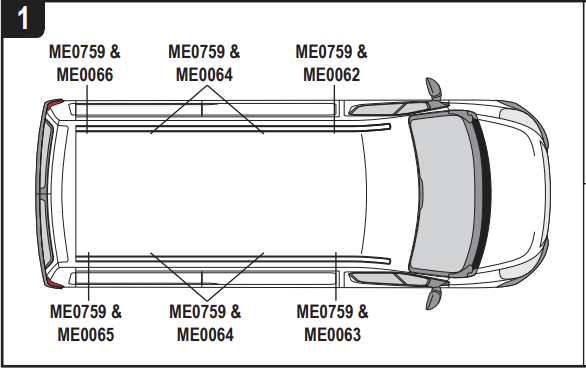 RENAULT Master 2010  on  4x Roof bars (H2) VG286-4