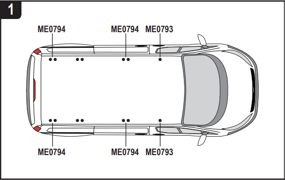 FIAT Talento  2016 - 2020 3x Roof bars (Incl. wind deflector) (H1) VG315-3