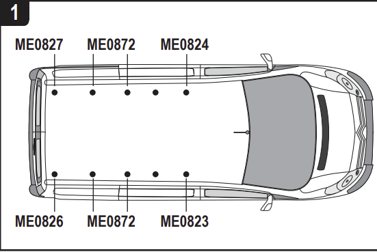 OPEL Vivaro  2020  on  4x Roof bars (L2,H1) VG335-4